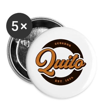 Quito Vintage Logo Est.1534 - Buttons groß 56 mm (5er Pack) - Weiß - Vorne