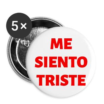 ich fühle mich traurig Spanisch Sprache - Buttons groß 56 mm (5er Pack) - Weiß - Vorne