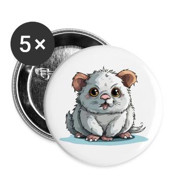 Halibo le streum - Lot de 5 grands badges (56 mm) - blanc - Devant