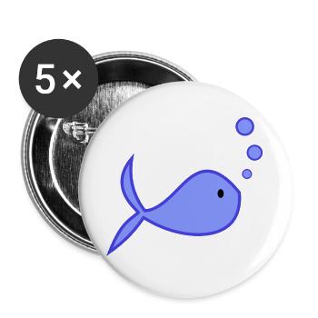 FISH. APRIL FOOL. HOLIDAY. SUMMER. HUMOR - Buttons large 2.2''/56 mm (5-pack) - white - Front