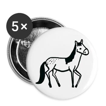Helga the Horse - Buttons groß 56 mm (5er Pack) - Weiß - Vorne