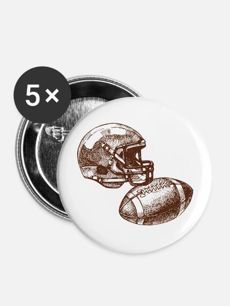 Ballsport - Buttons groß 56 mm (5er Pack) - Weiß