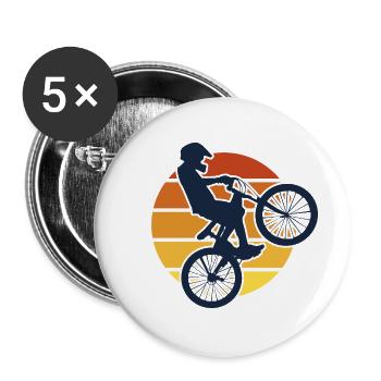 Fahrrad - Buttons groß 56 mm (5er Pack) - Weiß - Vorne