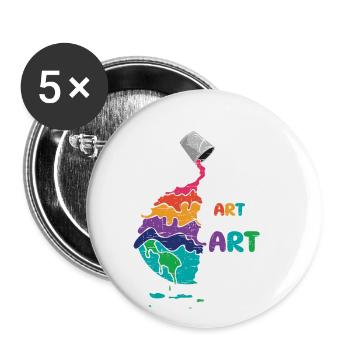 Ohne Kunst ist die Erde nur Eh! - Buttons groß 56 mm (5er Pack) - Weiß - Vorne