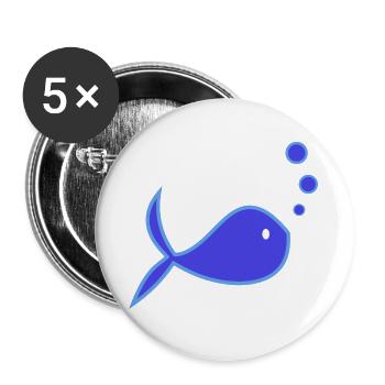 SURF. POISSON. PLAGE. MER. OCEAN. HUMOUR. VACANCES - Lot de 5 grands badges (56 mm) - blanc - Devant