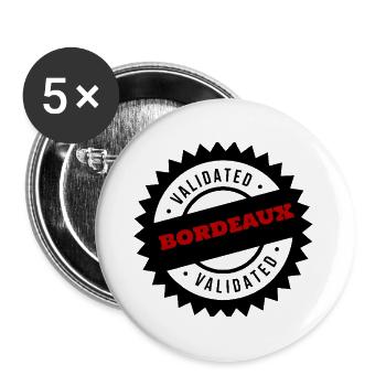 Bordeaux c'est validé - Lot de 5 grands badges (56 mm) - blanc - Devant