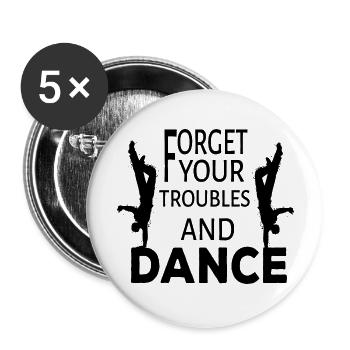 Dancing Dance Music - Buttons groß 56 mm (5er Pack) - Weiß - Vorne