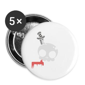 Overthinker - Chaos im Kopf - Buttons groß 56 mm (5er Pack) - Weiß - Vorne