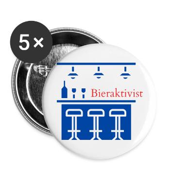 Bieraktivist! Party, Mallorca, Karneval, JGA! - Buttons groß 56 mm (5er Pack) - Weiß - Vorne
