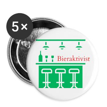 Bieraktivist! Party, Mallorca, Karneval, JGA! - Buttons groß 56 mm (5er Pack) - Weiß - Vorne