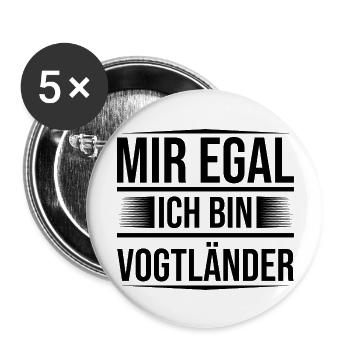 Mir egal Vogtland - Buttons groß 56 mm (5er Pack) - Weiß - Vorne