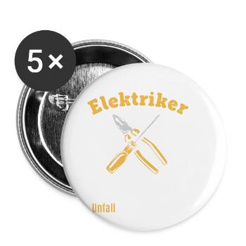 Elektriker / Elektroniker - Lustiger Job Humor - Buttons groß 56 mm (5er Pack) - Weiß - Vorne