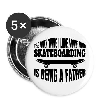 Skateboard Skaten Skater Skate-Fan Skateboarding - Buttons groß 56 mm (5er Pack) - Weiß - Vorne