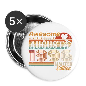 1996 Août Idée cadeau Août 1996 - Lot de 5 grands badges (56 mm) - blanc - Devant