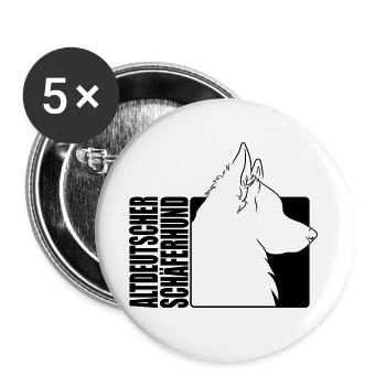 Altdeutscher Schäferhund Profil Hunde Wilsigns - Buttons groß 56 mm (5er Pack) - Weiß - Vorne
