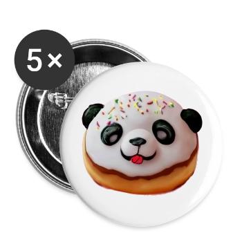 Baby Panda Donut - Buttons groß 56 mm (5er Pack) - Weiß - Vorne