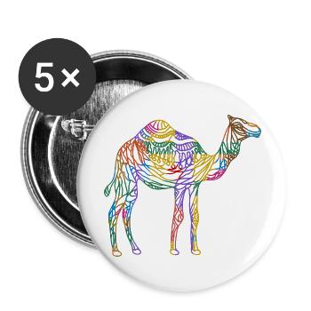 Kamel - Buttons groß 56 mm (5er Pack) - Weiß - Vorne
