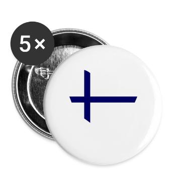 Finland Heart - Buttons large 2.2''/56 mm (5-pack) - white - Front