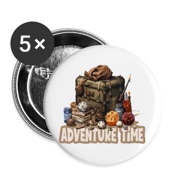 Rollenspiel Abenteuerzeit Fantasyausrüstung - Buttons groß 56 mm (5er Pack) - Weiß - Vorne