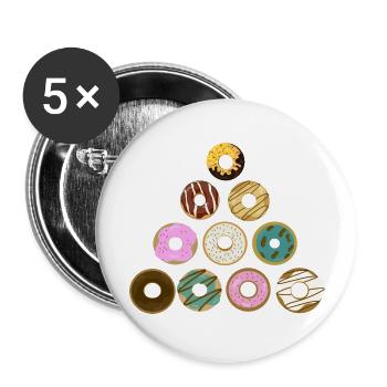 Donut-Baum - Buttons groß 56 mm (5er Pack) - Weiß - Vorne