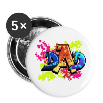 DAD - Buttons groß 56 mm (5er Pack) - Weiß - Vorne