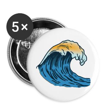 Schöne Welle - Buttons groß 56 mm (5er Pack) - Weiß - Vorne