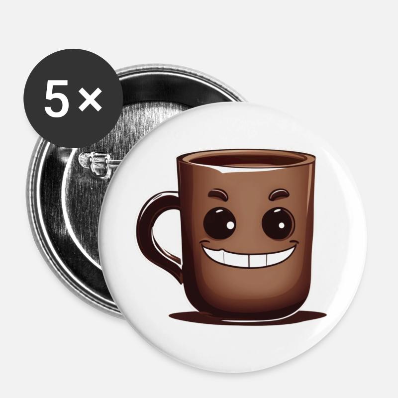 Sweet chocolate mug - Buttons large 2.2''/56 mm (5-pack) - white