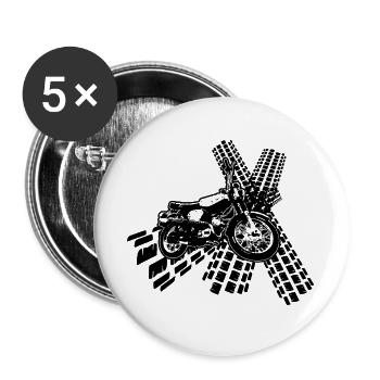 Simme S51 DDR Moped 2Takt Kult - Buttons groß 56 mm (5er Pack) - Weiß - Vorne