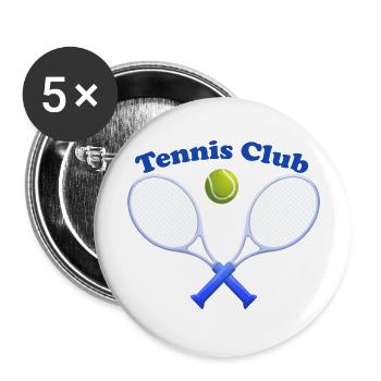 Tennis Club - Buttons groß 56 mm (5er Pack) - Weiß - Vorne