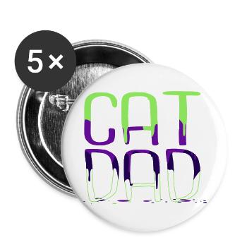 mammal persian gift birthday cat face tshirts - Buttons groß 56 mm (5er Pack) - Weiß - Vorne