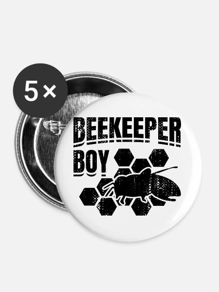 Kleiner Imker - Buttons groß 56 mm (5er Pack) - Weiß