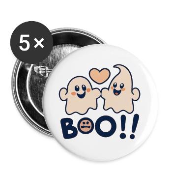 Hou - Lot de 5 grands badges (56 mm) - blanc - Devant