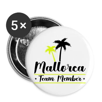 mallorca team member - Buttons groß 56 mm (5er Pack) - Weiß - Vorne