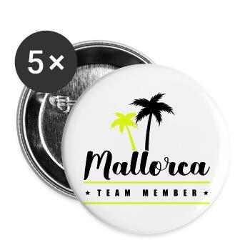 mallorca team member - Buttons groß 56 mm (5er Pack) - Weiß - Vorne