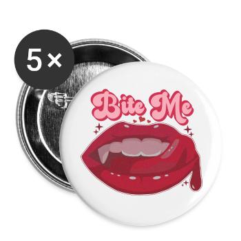 Sexy Groovy Halloween Design - Vampire Fangs - Buttons large 2.2''/56 mm (5-pack) - white - Front