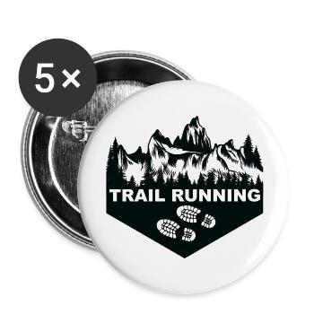 Trail Run Ultra Trail Running Mountain Trekking Running - Buttons large 2.2''/56 mm (5-pack) - white - Front