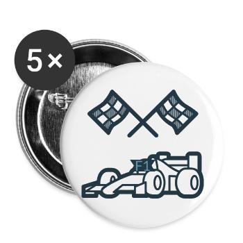 MYST3RCORP RACING BLUE - Buttons large 2.2''/56 mm (5-pack) - white - Front