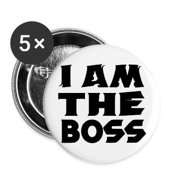 je suis le chef - Lot de 5 grands badges (56 mm) - blanc - Devant