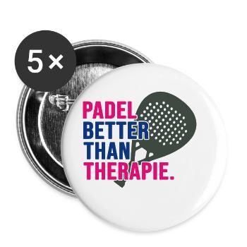 Padel PADELTENNIS Padelspieler Padel-therapie - Buttons groß 56 mm (5er Pack) - Weiß - Vorne
