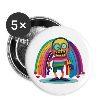 Pride Zombie 10 - Buttons groß 56 mm (5er Pack) - Weiß - Vorne