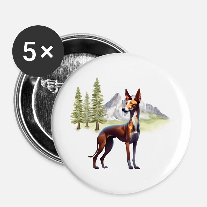 Podenco - Podenko Shirt Motif - Buttons large 2.2''/56 mm (5-pack) - white