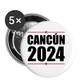 Cancun 2024 - Buttons groß 56 mm (5er Pack) - Weiß - Vorne