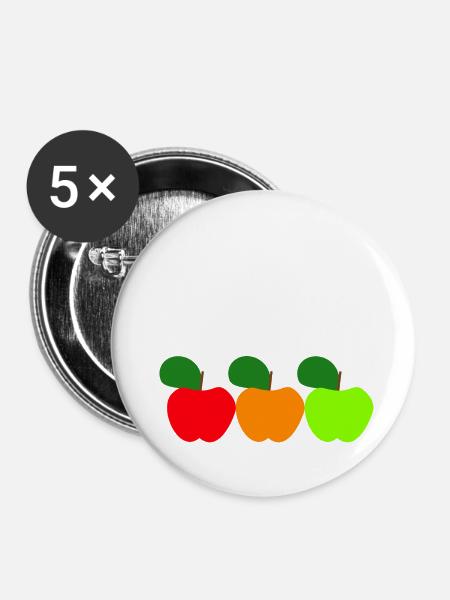 offizieller Apfelernte Pulli - Buttons groß 56 mm (5er Pack) - Weiß