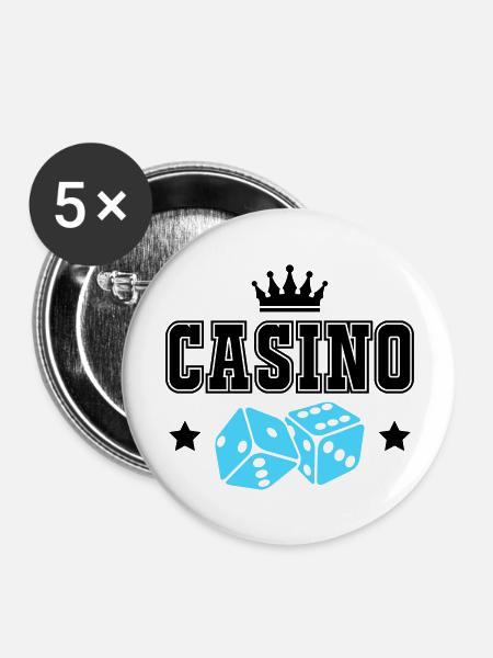 casino - Buttons groß 56 mm (5er Pack) - Weiß