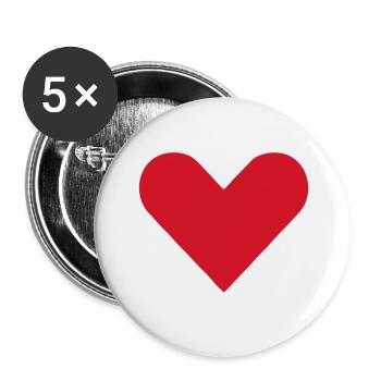 Grenzenloses Liebesherz - Buttons groß 56 mm (5er Pack) - Weiß - Vorne