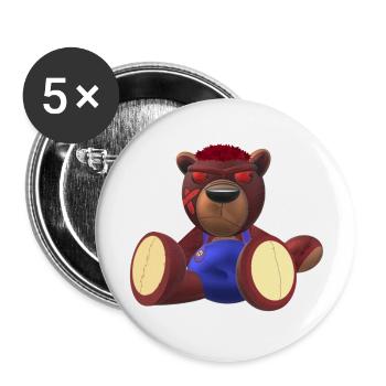 Creepy Teddy Natural - Buttons groß 56 mm (5er Pack) - Weiß - Vorne