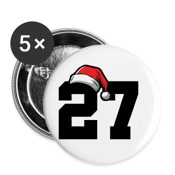 27 Number Christmas - Buttons large 2.2''/56 mm (5-pack) - white - Front
