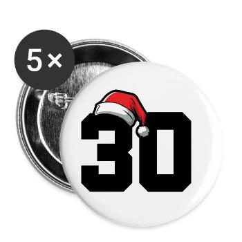 30 Numéro Noël - Lot de 5 grands badges (56 mm) - blanc - Devant