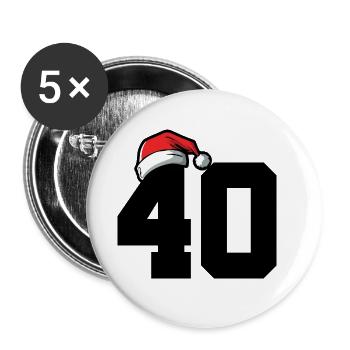40 numéros de Noël - Lot de 5 grands badges (56 mm) - blanc - Devant