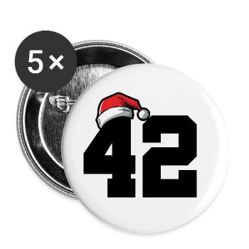 42 Numéro Noël - Lot de 5 grands badges (56 mm) - blanc - Devant
